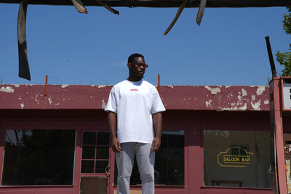 Baskılı Bisiklet Yaka Kısa Kollu Beyaz Unisex Tişört